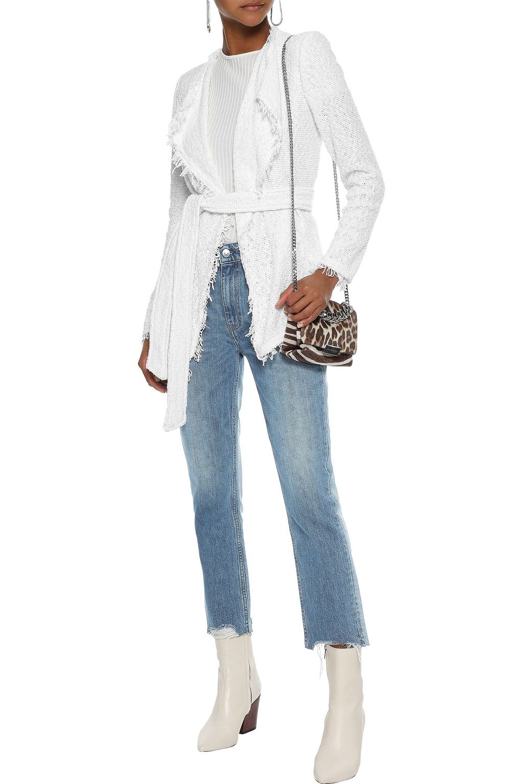 IRO Argan cropped distressed high-rise slim-leg jeans