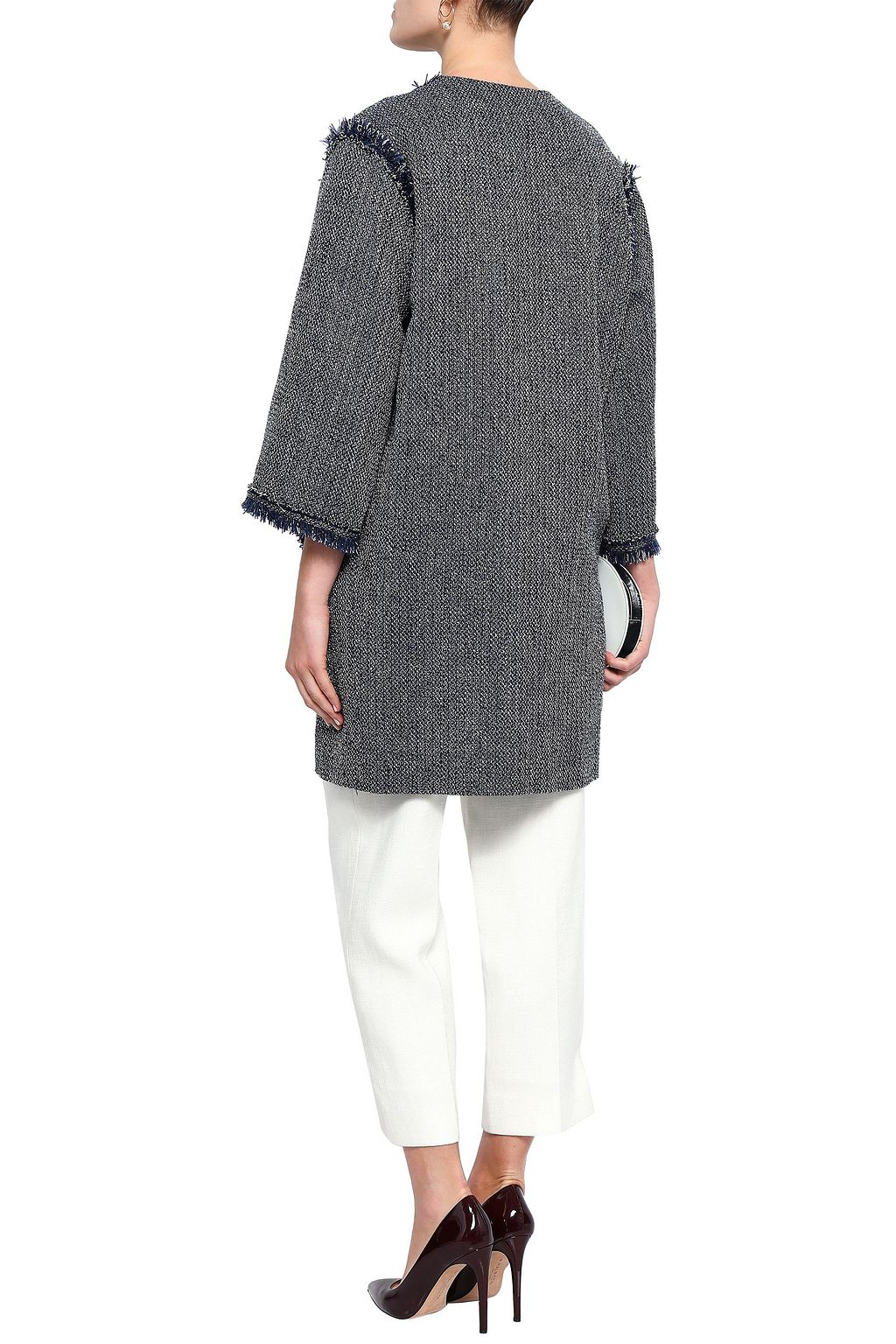 ROLAND MOURET Frayed cotton-blend tweed jacket