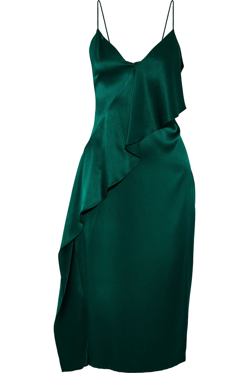 emerald silk slip dress