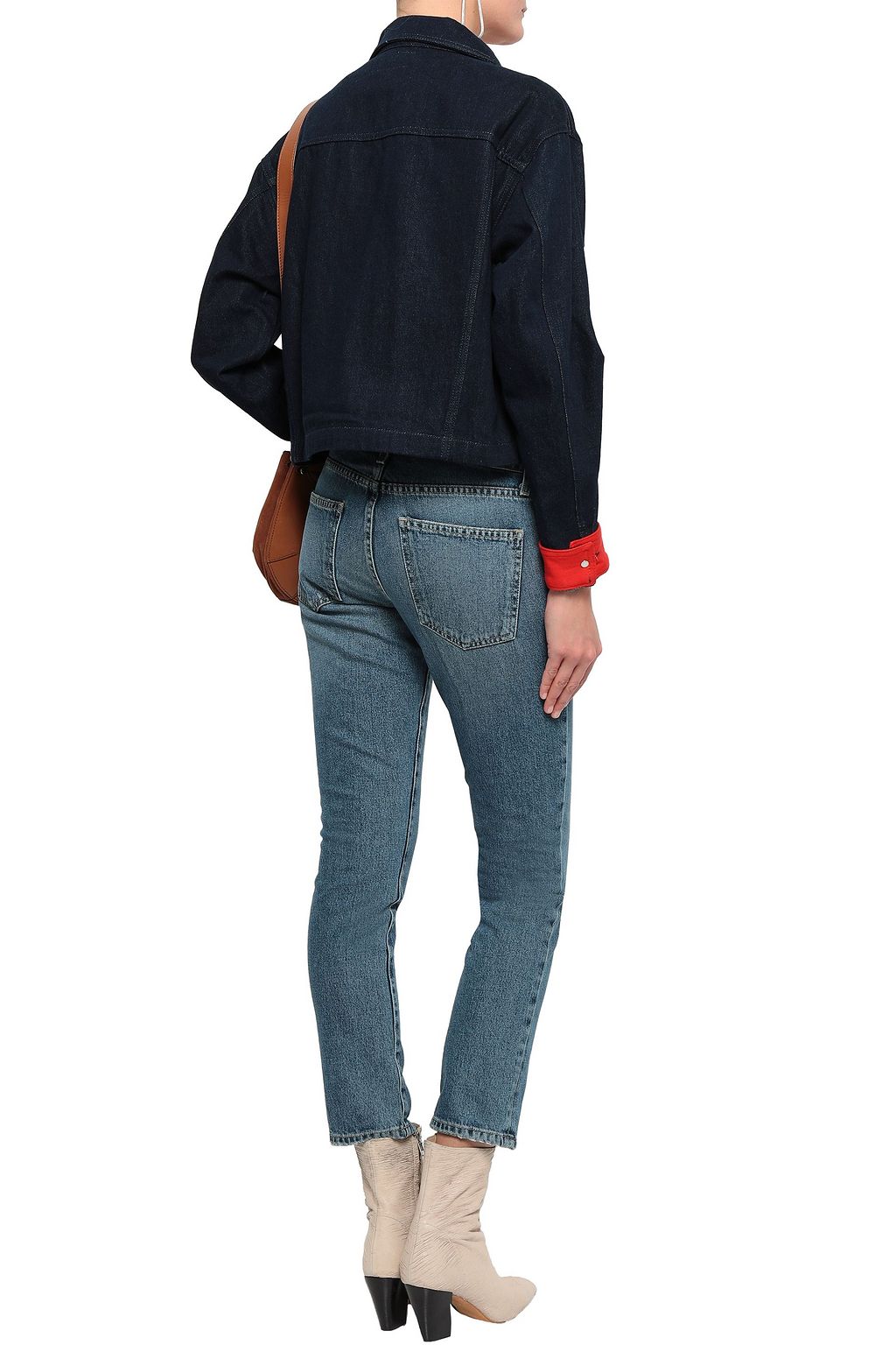 CURRENT/ELLIOTT Cropped faded mid-rise slim-leg jeans