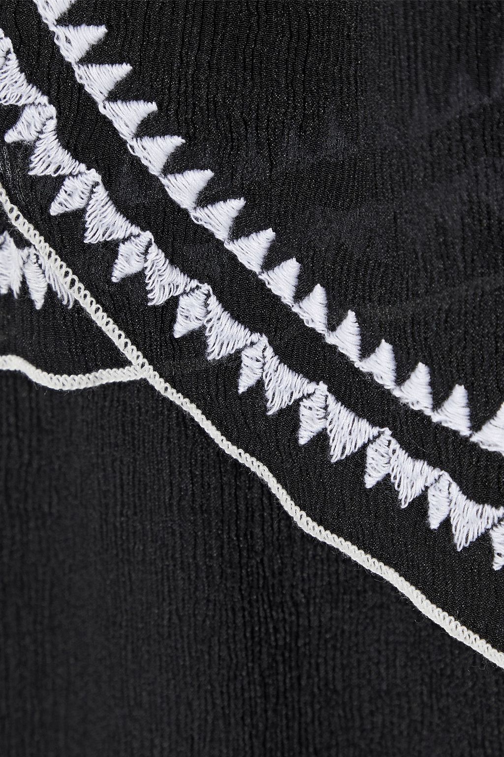 IRO Oviane layered embroidered gauze mini skirt