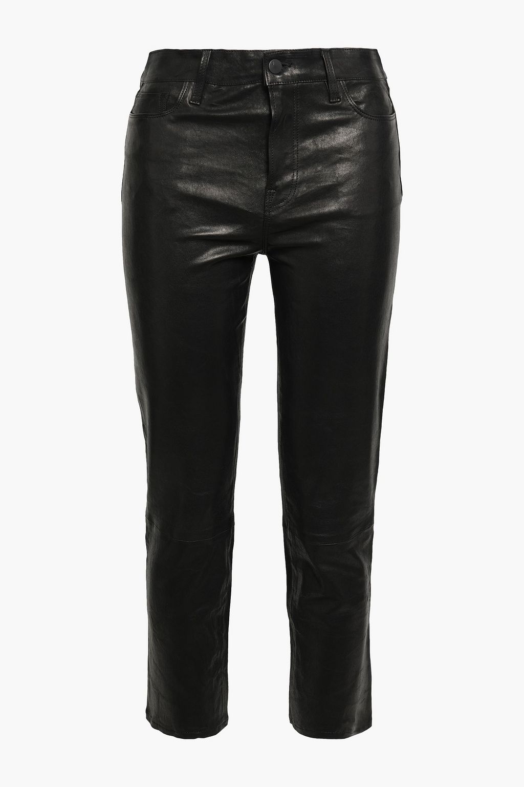 Black Leather slim-leg pants | Sale up 