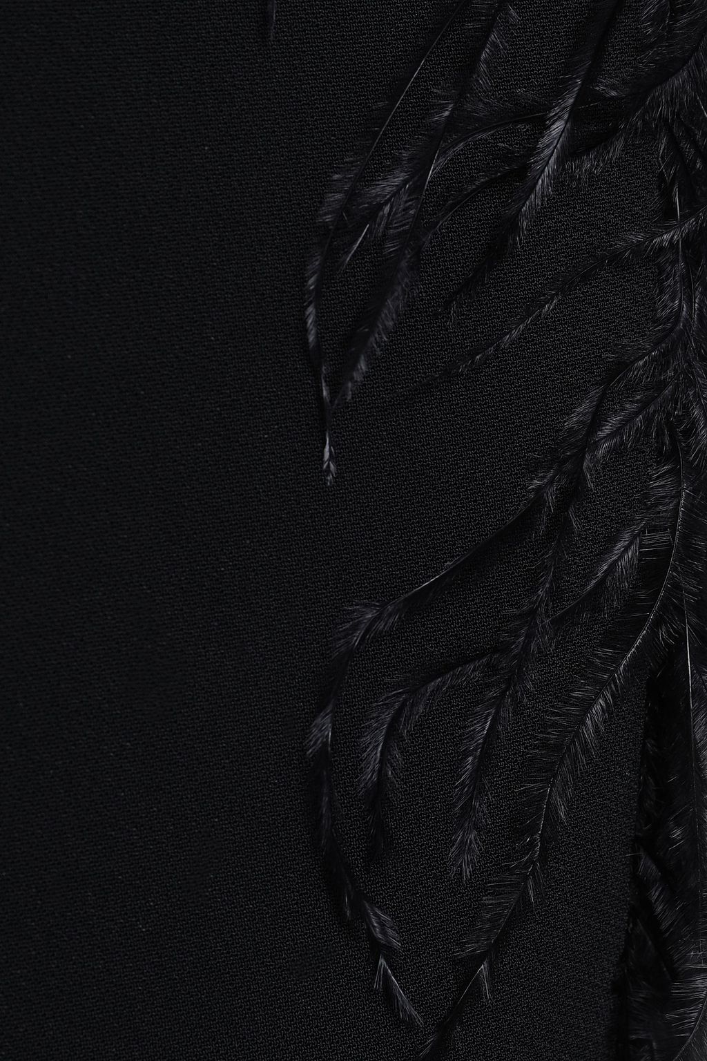 CUSHNIE Feather-trimmed crepe pencil skirt