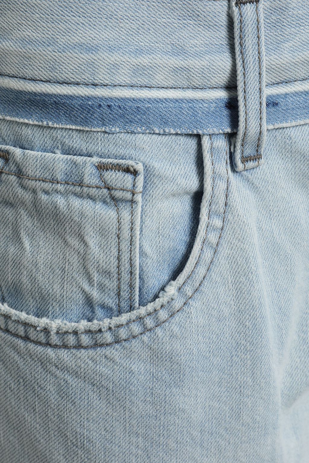 J BRAND جينز قصير بأرجل مستقيمة مرتفع الخصر ومقطع