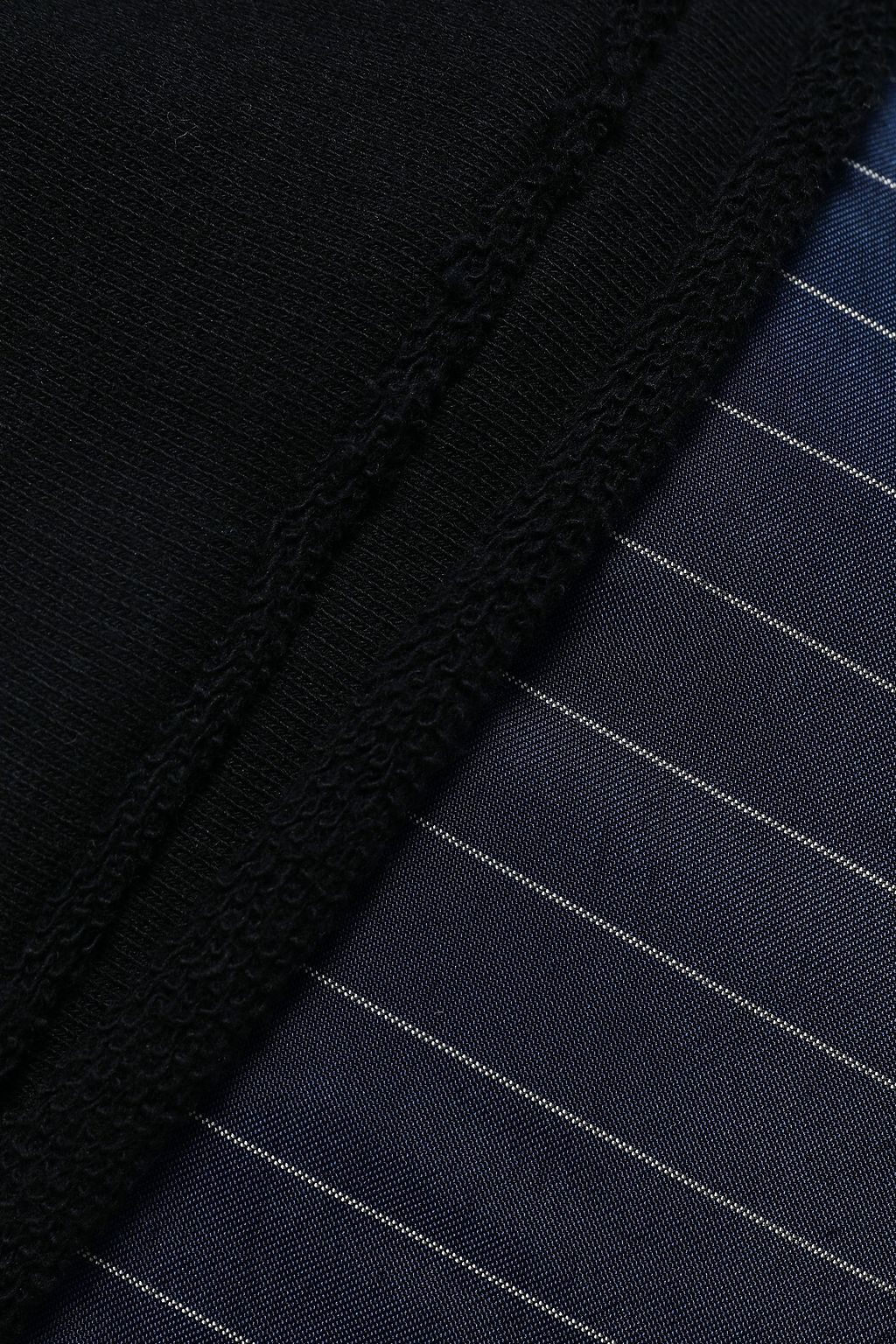 ALEXANDERWANG.T French cotton terry-paneled pinstriped twill wide-leg pants
