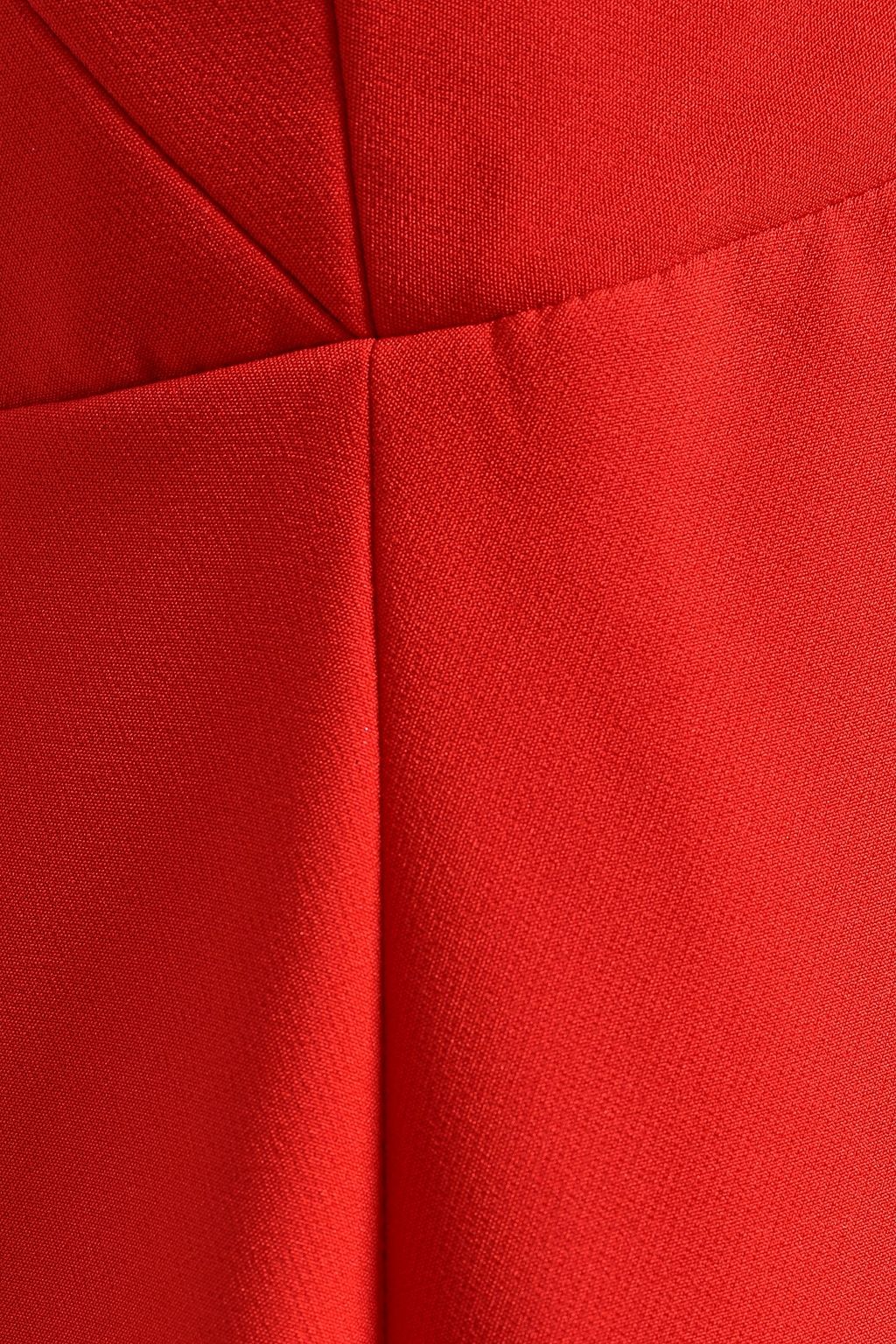 MONIQUE LHUILLIER Bow-detailed tulle-paneled crepe gown
