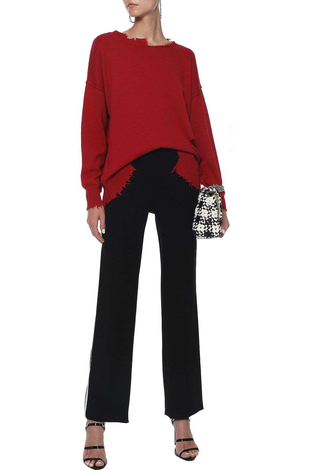 IRO Nosasa distressed cotton and cashmere-blend sweater