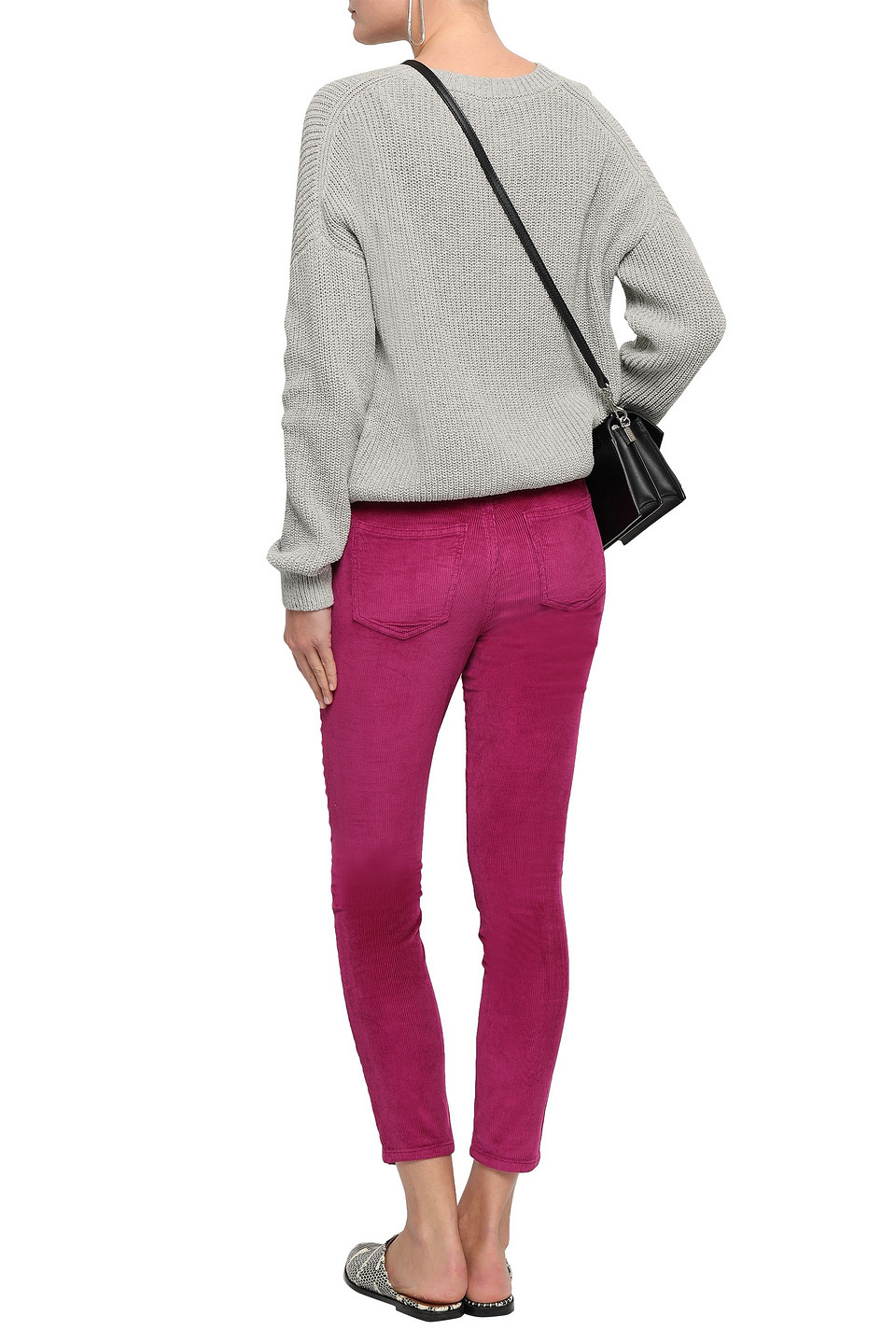  Current/elliott - The High Waist Stiletto Eng Geschnittene Hose Aus Cord Aus Einer Baumwollmischung - Lila - 24 