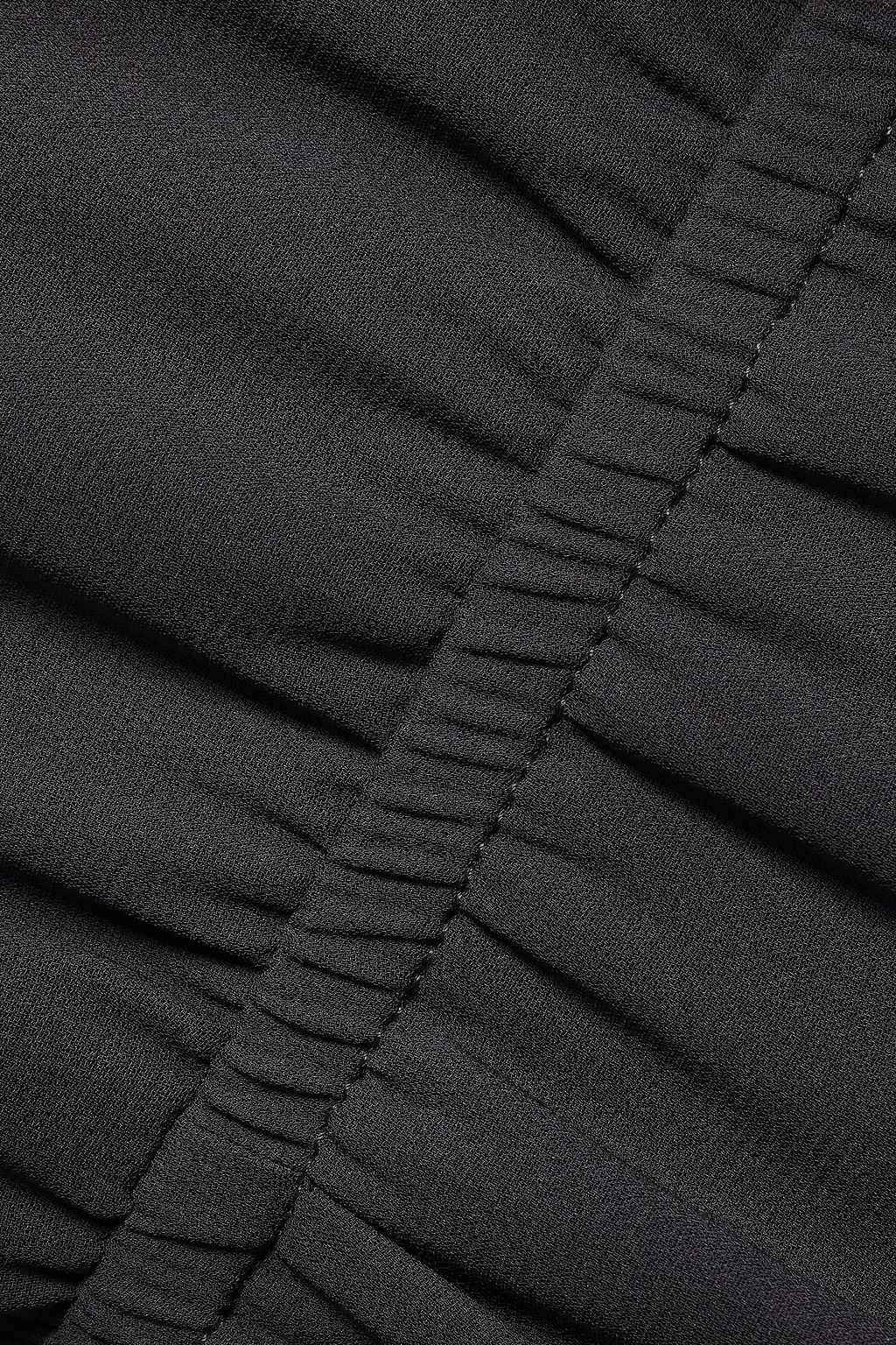 MARC JACOBS Pussy-bow lace-paneled silk-crepe midi dress