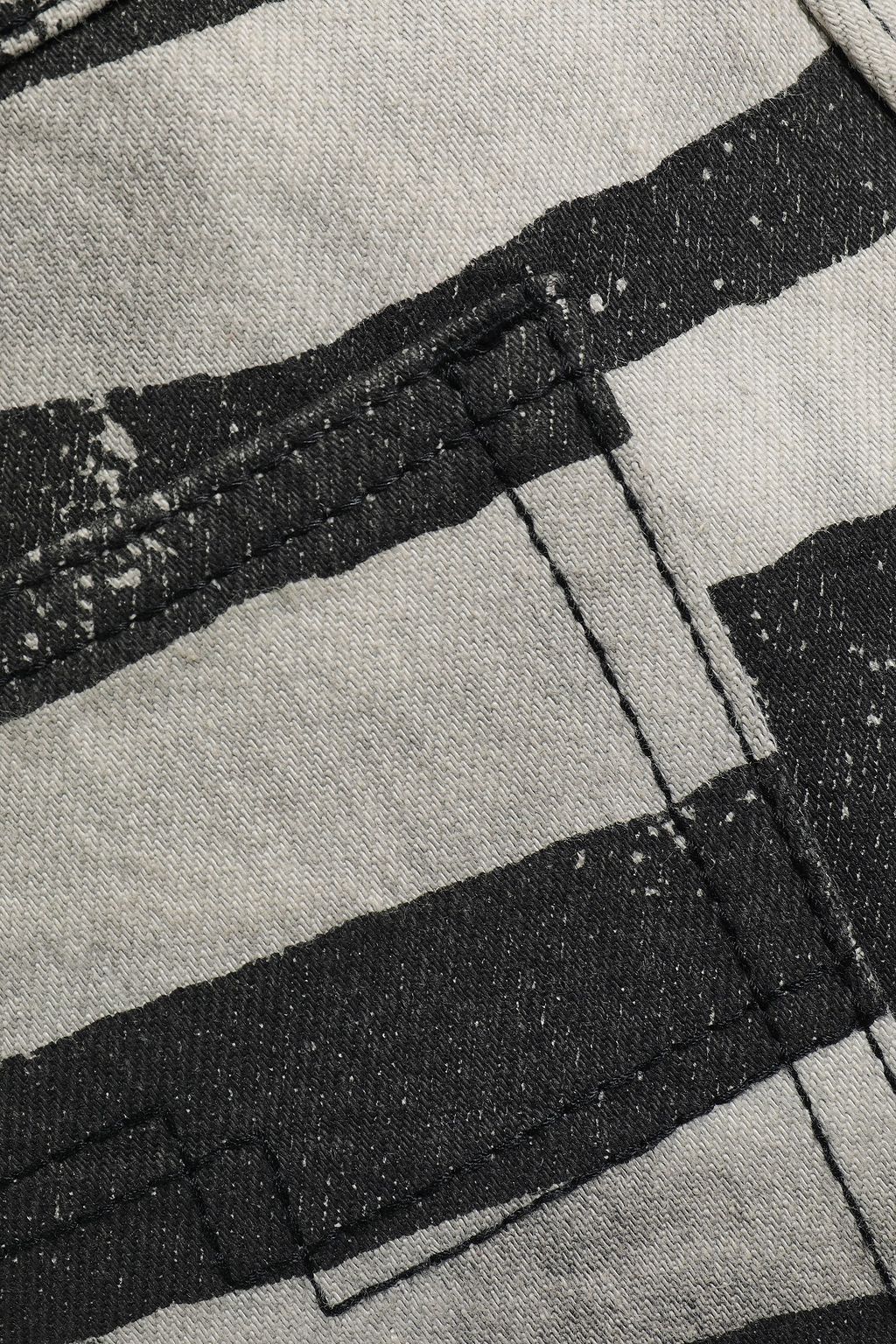 MARC JACOBS Coated zebra-print denim mini skirt