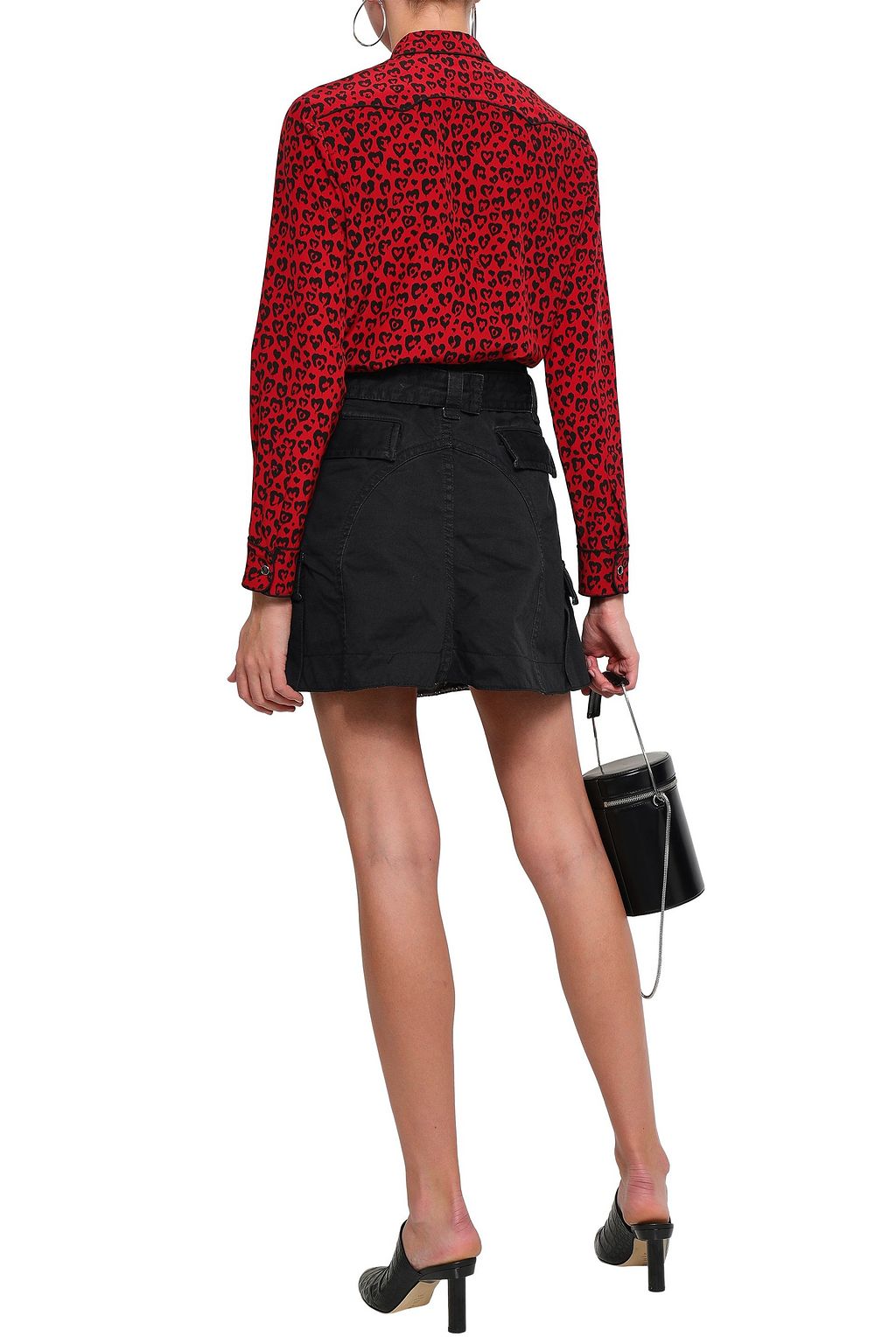 MARC JACOBS Belted cotton-twill mini skirt