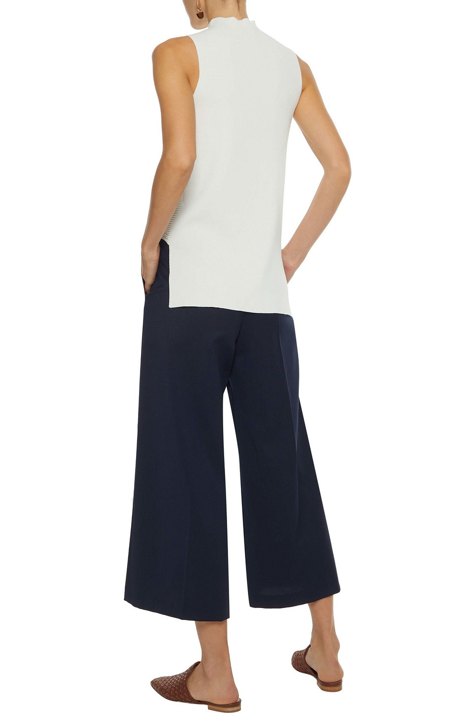 Iris & Ink Patricia Stretch-knit Vest In White