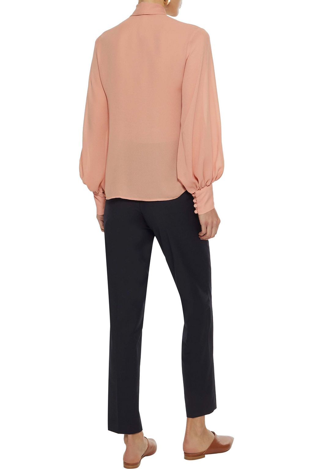 IRIS & INK Rosalind pussy-bow crepe de chine blouse