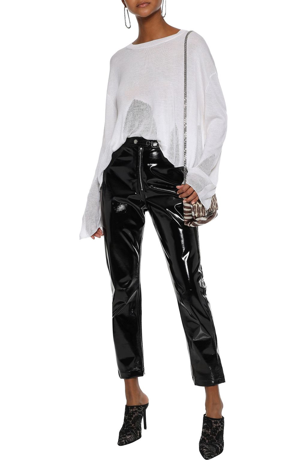 IRO Verona cropped burnout jersey top