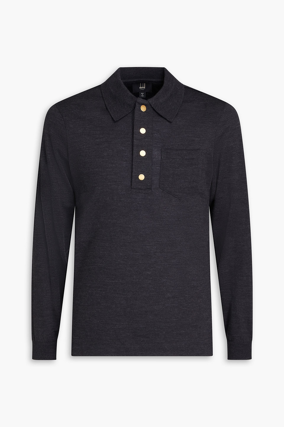 Dunhill Wool Polo Shirt In Charcoal
