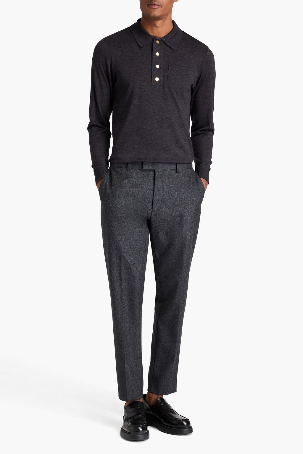 JACQUEMUS Neve brushed knitted polo sweater | THE OUTNET JACQUEMUS Neve brushed knitted polo sweater | THE OUTNET
