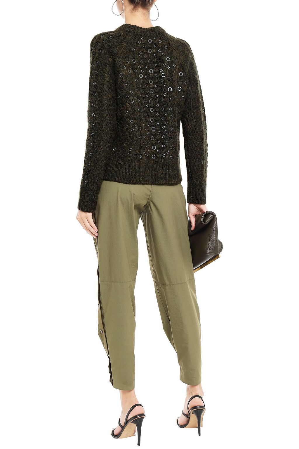 RAG & BONE Jemima embellished cable-knit merino wool, alpaca and linen-blend sweater