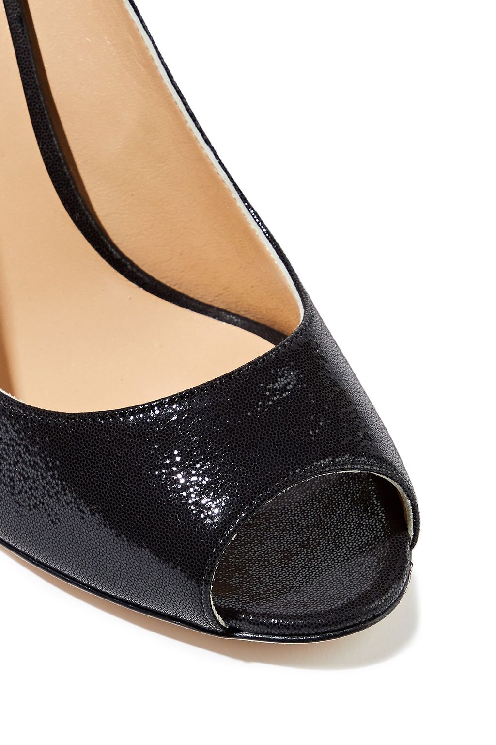 SERGIO ROSSI Textured patent-leather pumps
