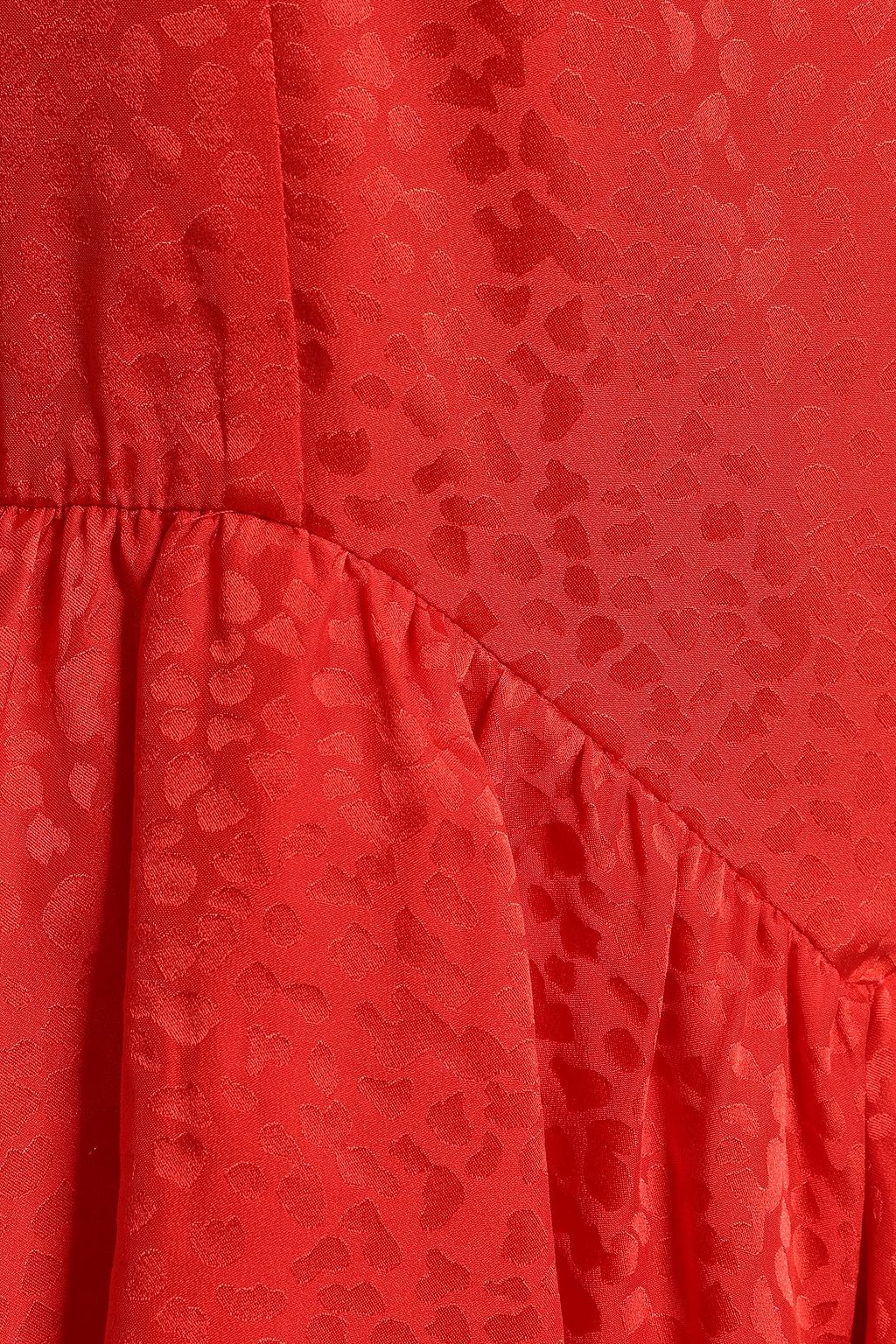STELLA MCCARTNEY Ruffled silk-jacquard peplum midi dress