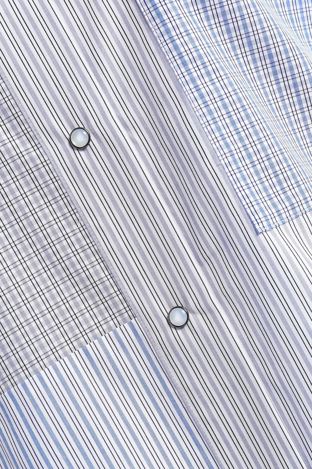 PIAZZA SEMPIONE Patchwork-effect printed cotton-poplin shirt