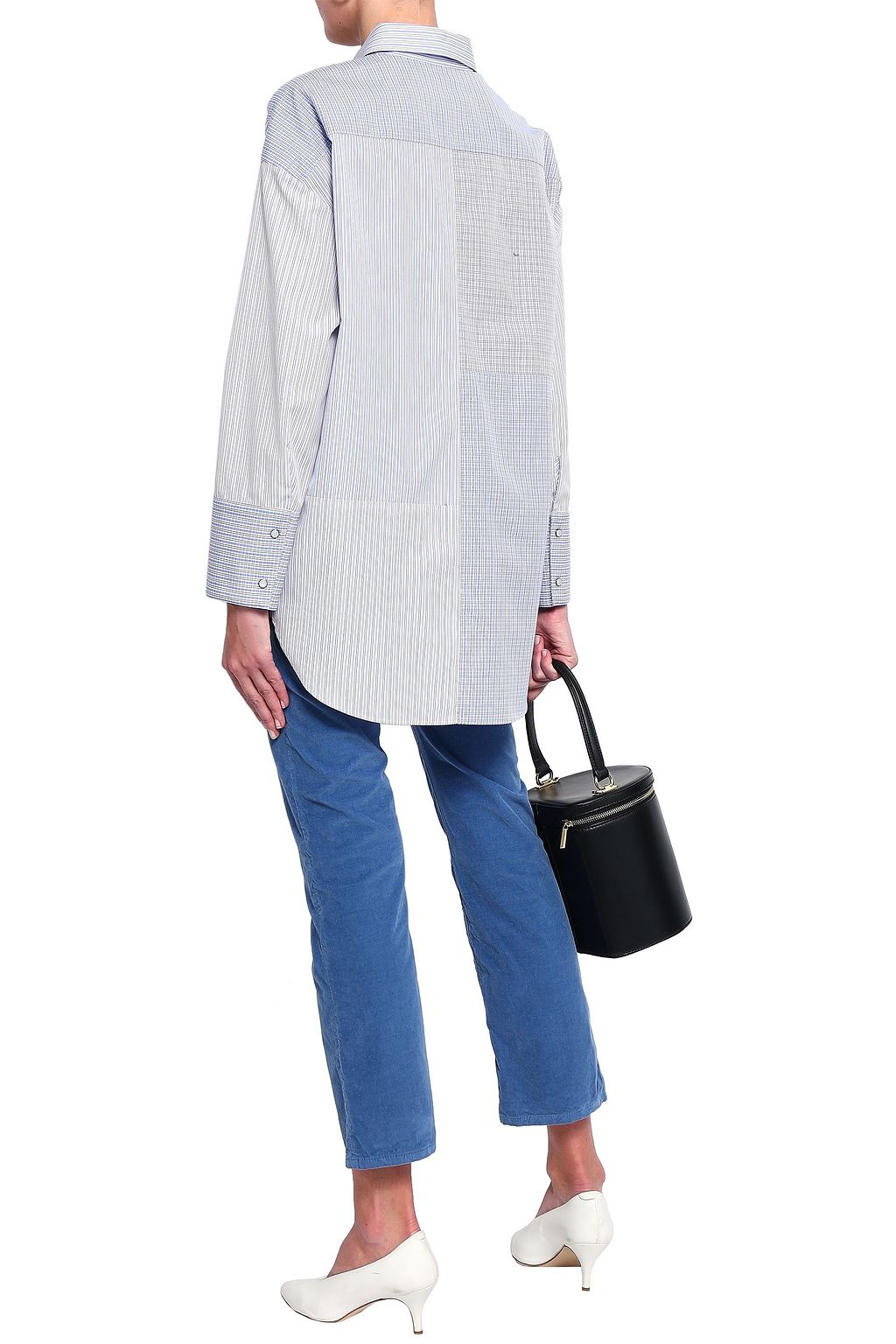 PIAZZA SEMPIONE Patchwork-effect printed cotton-poplin shirt