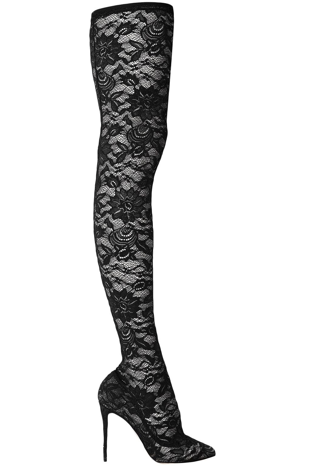 dolce and gabbana lace thigh high boots