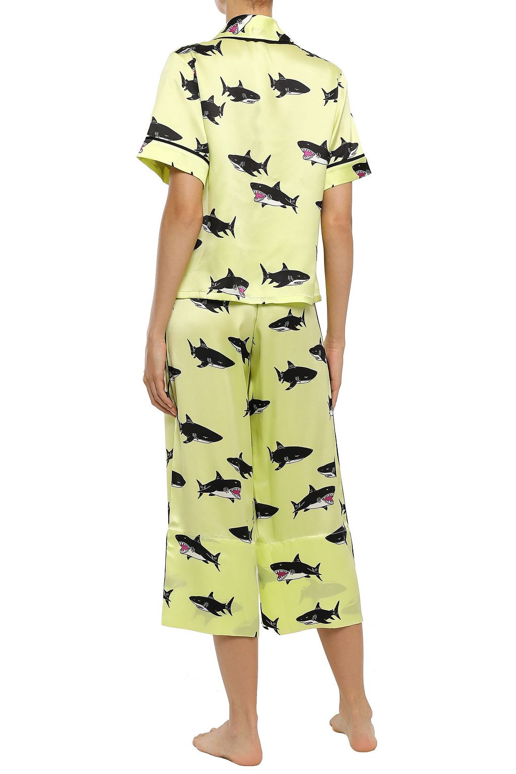 OLIVIA VON HALLE The Daria printed silk-charmeuse pajama set