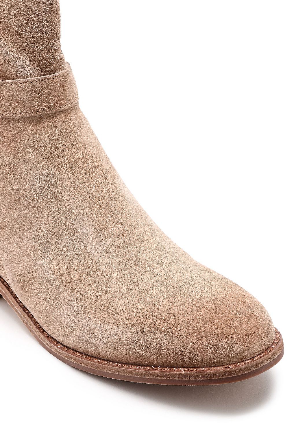 TORY BURCH Buckled suede ankle boots