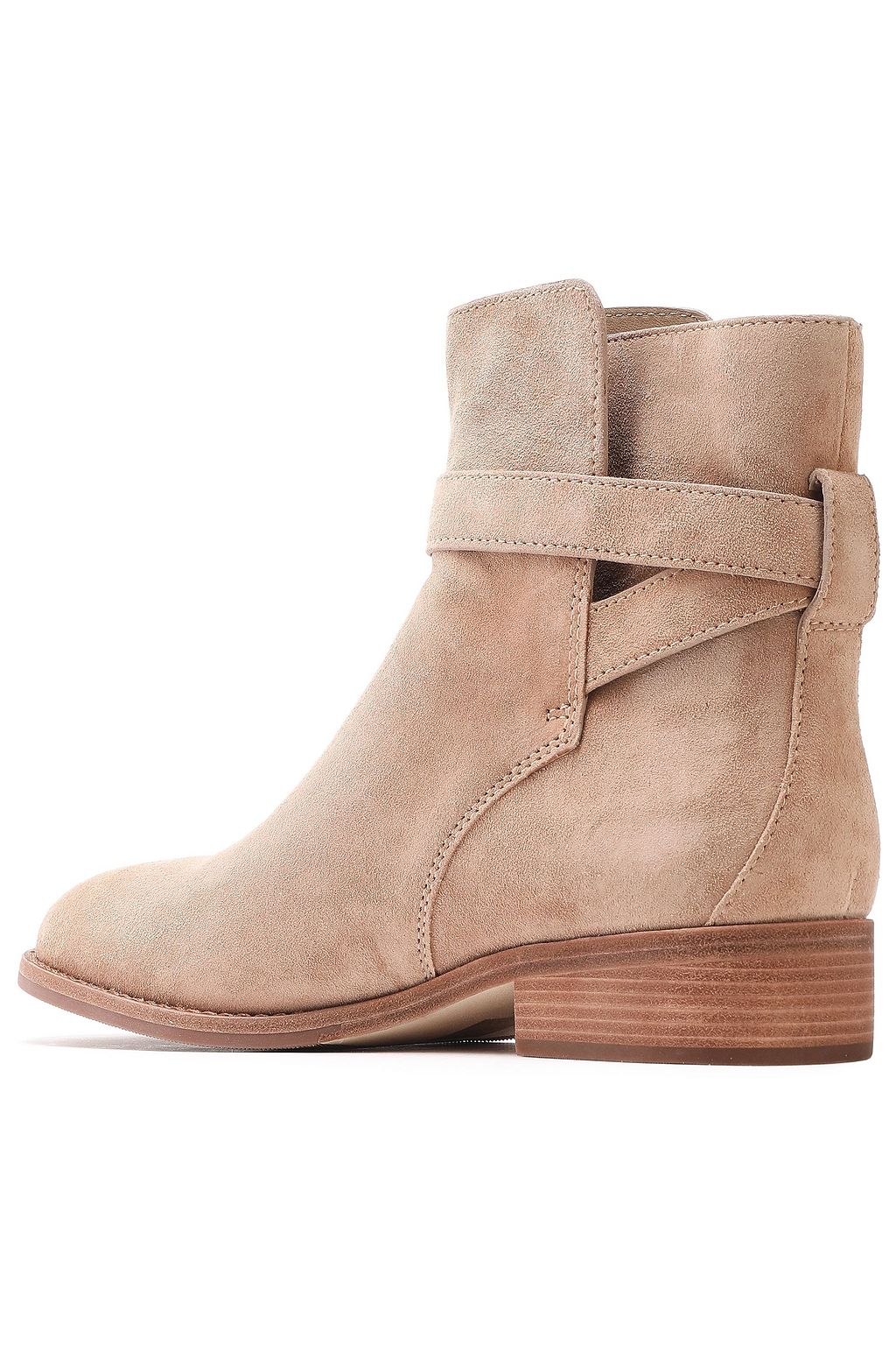 TORY BURCH Buckled suede ankle boots