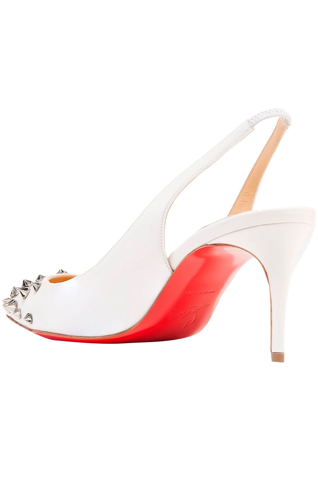 CHRISTIAN LOUBOUTIN Drama 70 Slingback-Pumps aus Lackleder mit Nieten