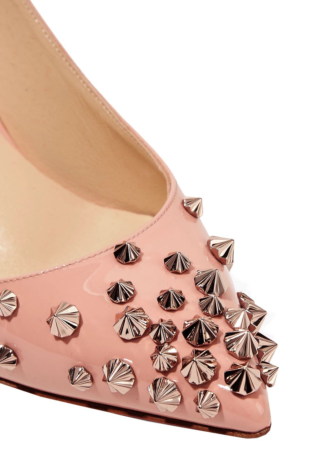 CHRISTIAN LOUBOUTIN Drama Sling 70 spiked patent-leather slingback pumps