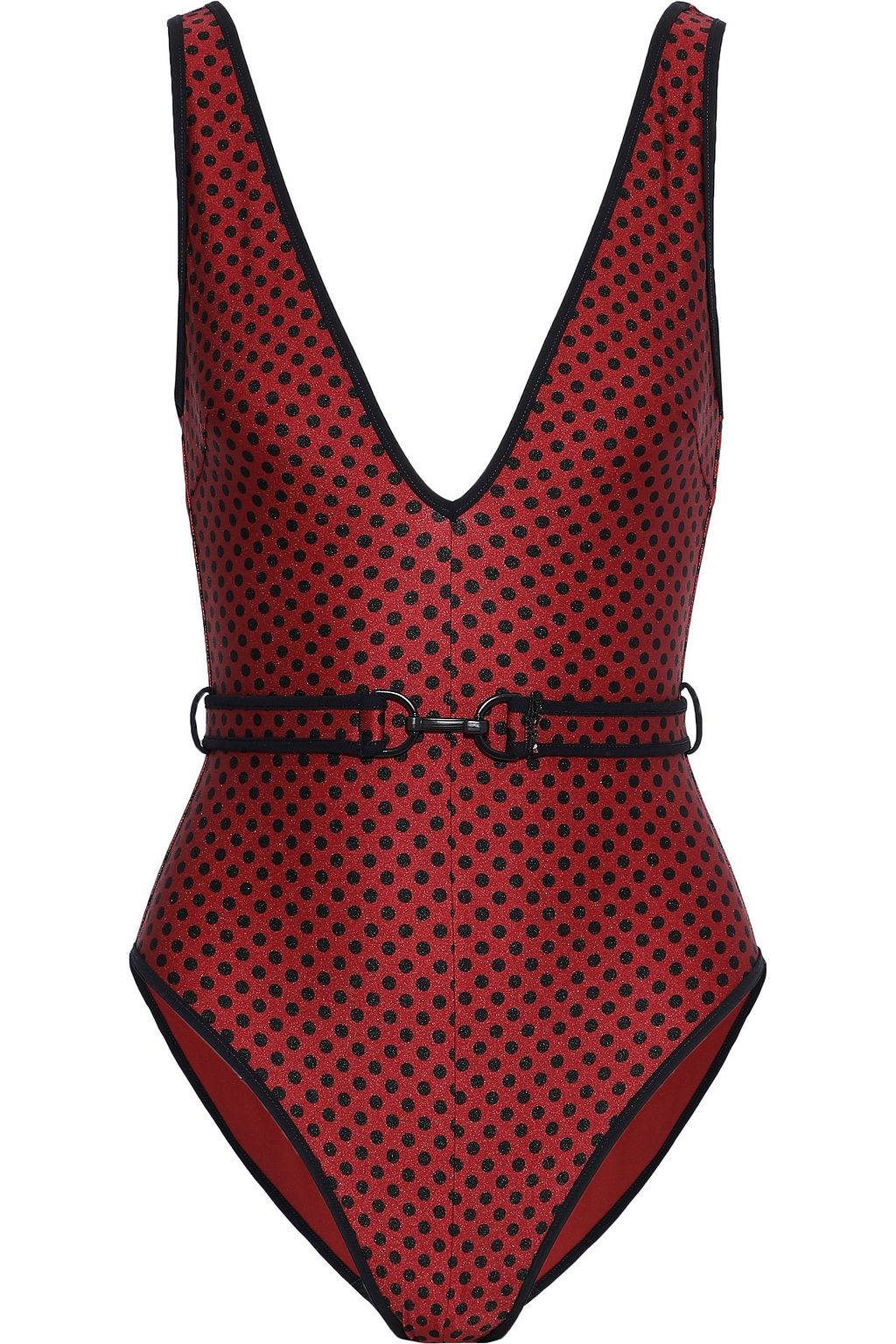 red white polka dot swimsuit