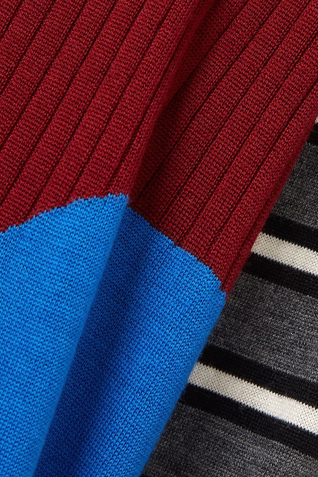 MARNI Intarsia ribbed wool midi dress