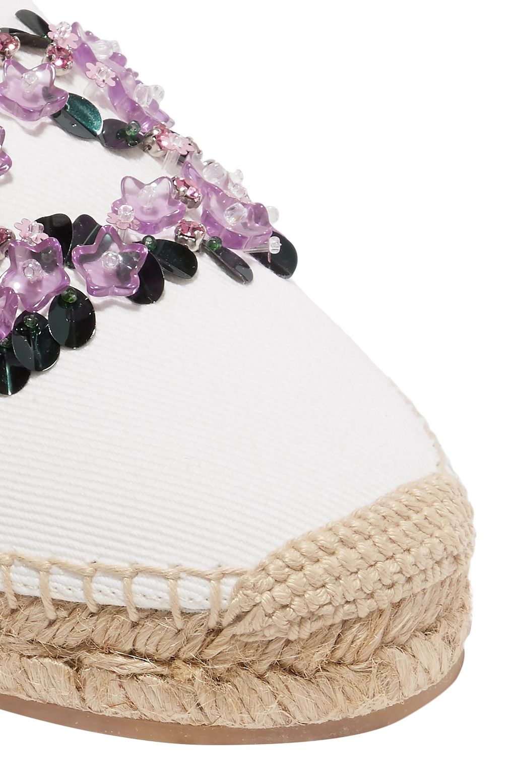 ROGER VIVIER حذاء إسبادريل "فيوليت" من الكنفا المزين