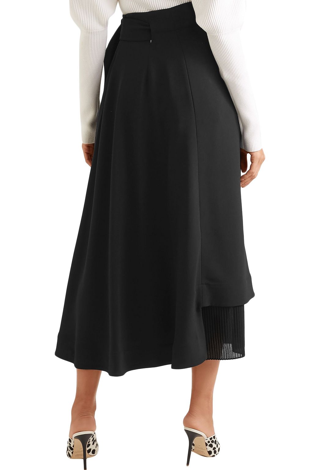 VICTORIA BECKHAM Pleated crepe and cady wrap skirt