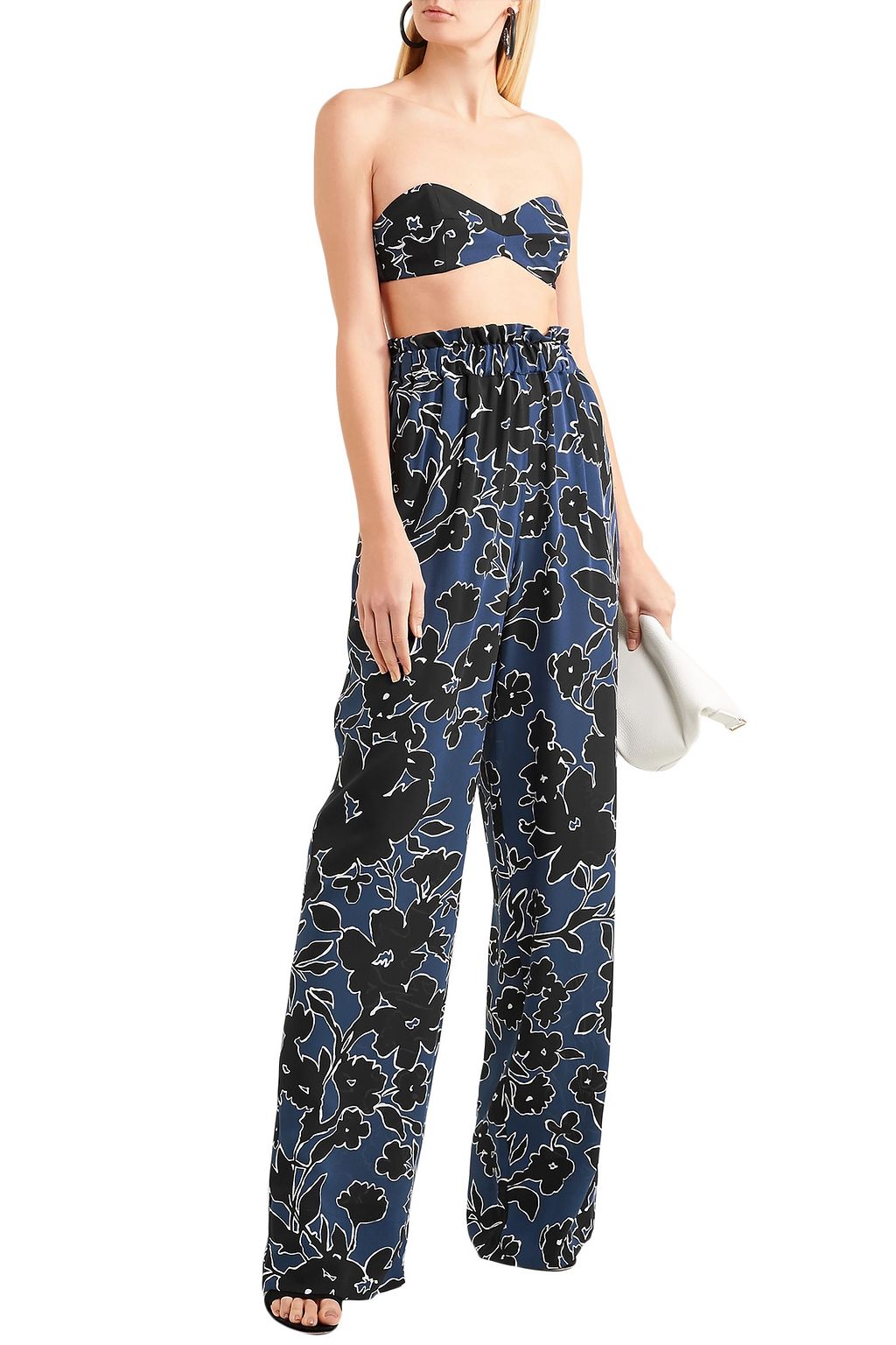 MICHAEL KORS COLLECTION Floral-print silk-georgette bandeau top