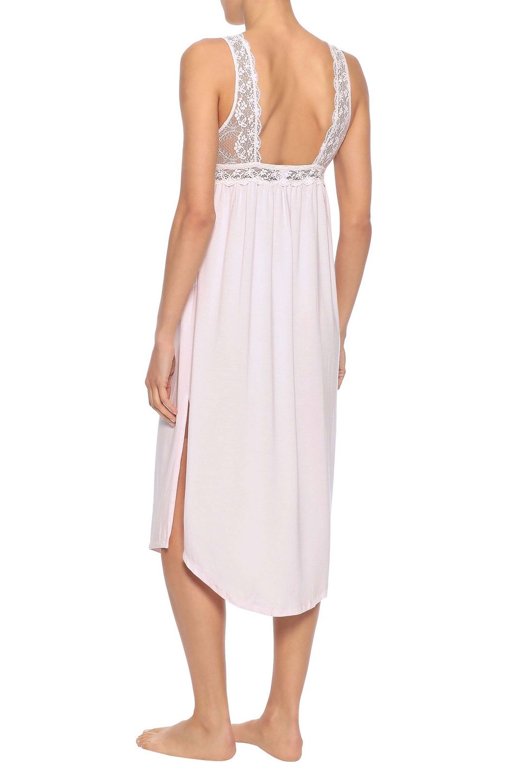 EBERJEY Lace-paneled stretch-modal jersey nightdress