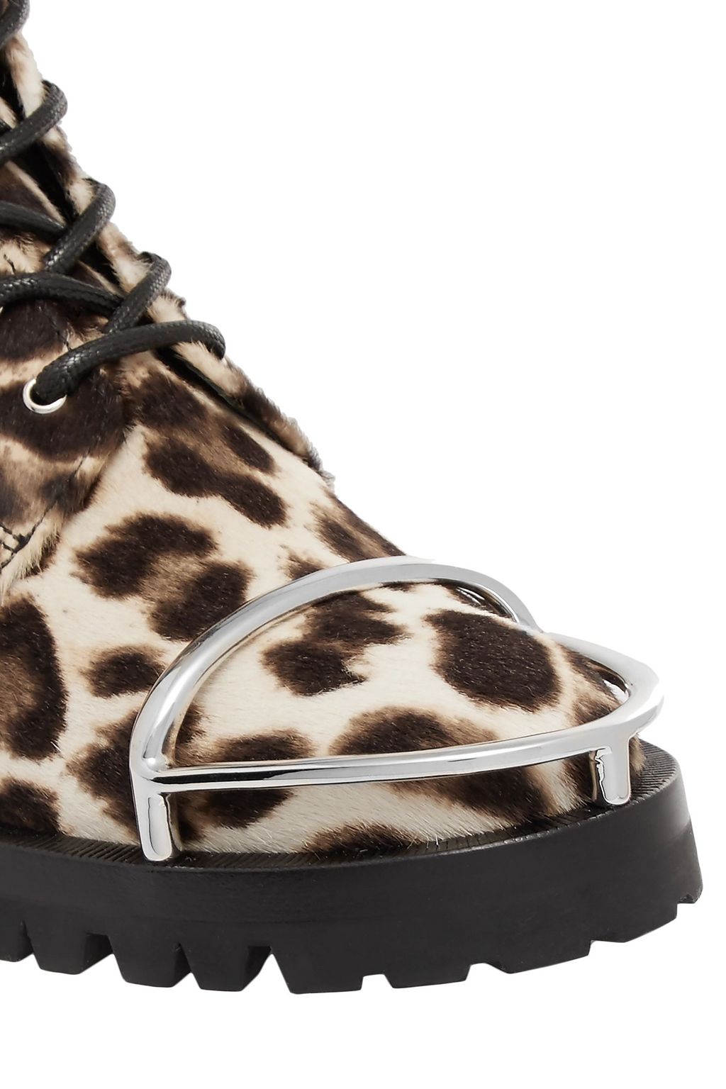 ALEXANDER WANG Lace-up leopard-print calf hair ankle boots