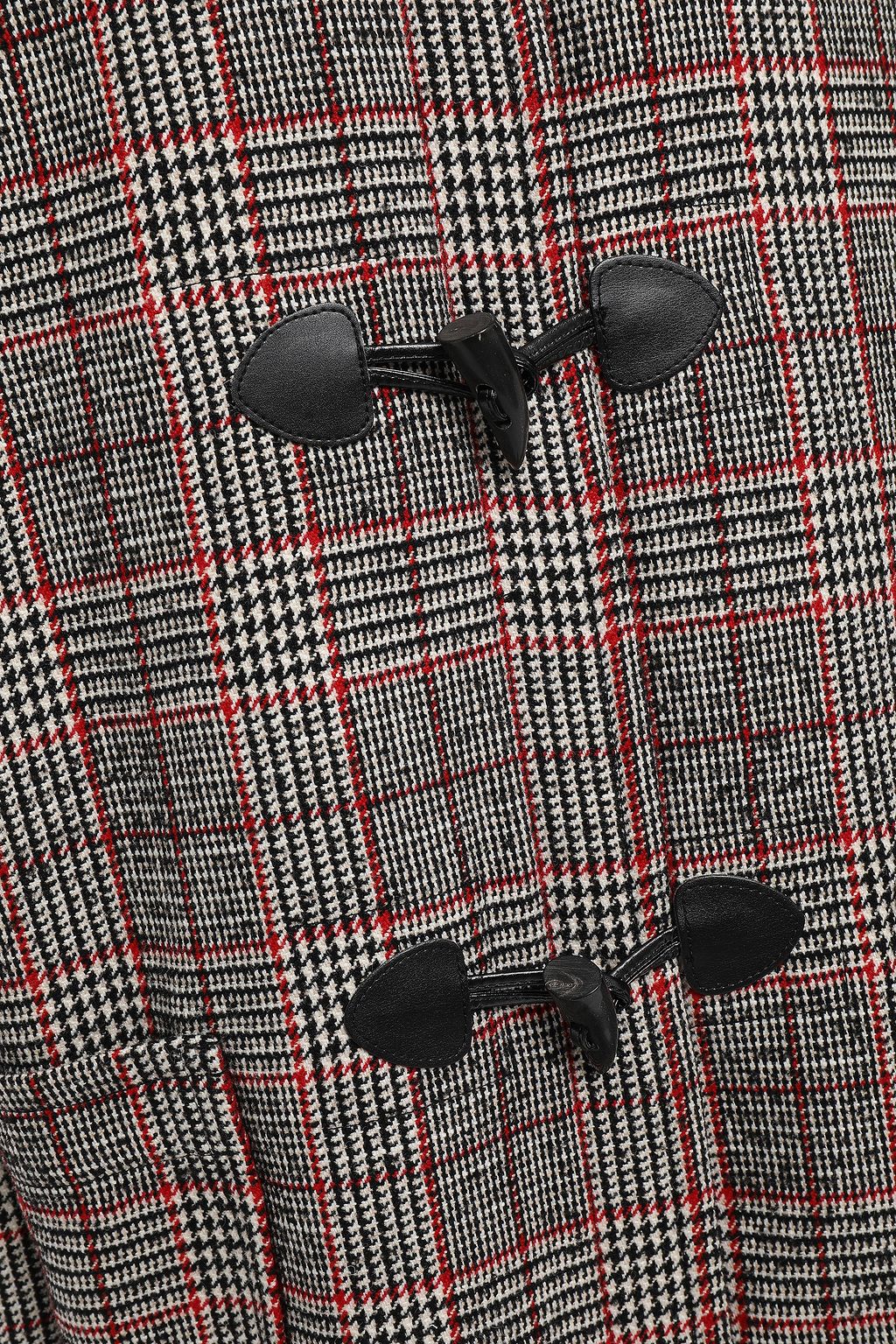 MCQ ALEXANDER MCQUEEN Faux fur-trimmed checked wool-blend hooded coat