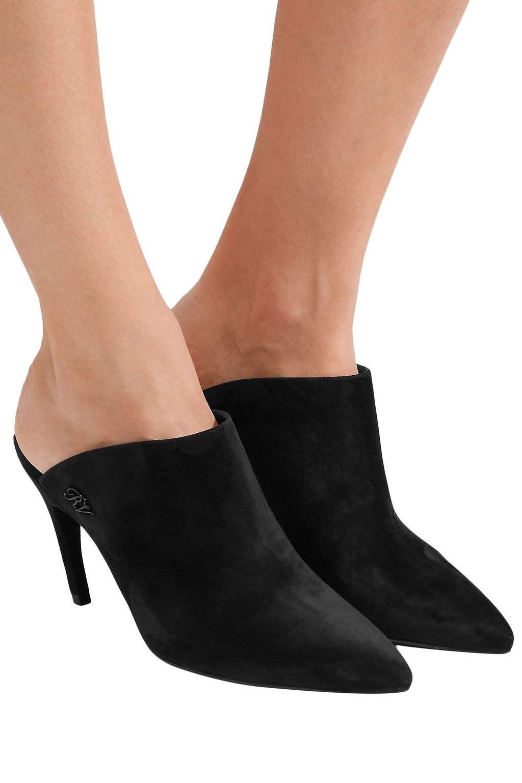 ROGER VIVIER Choc Real suede mules