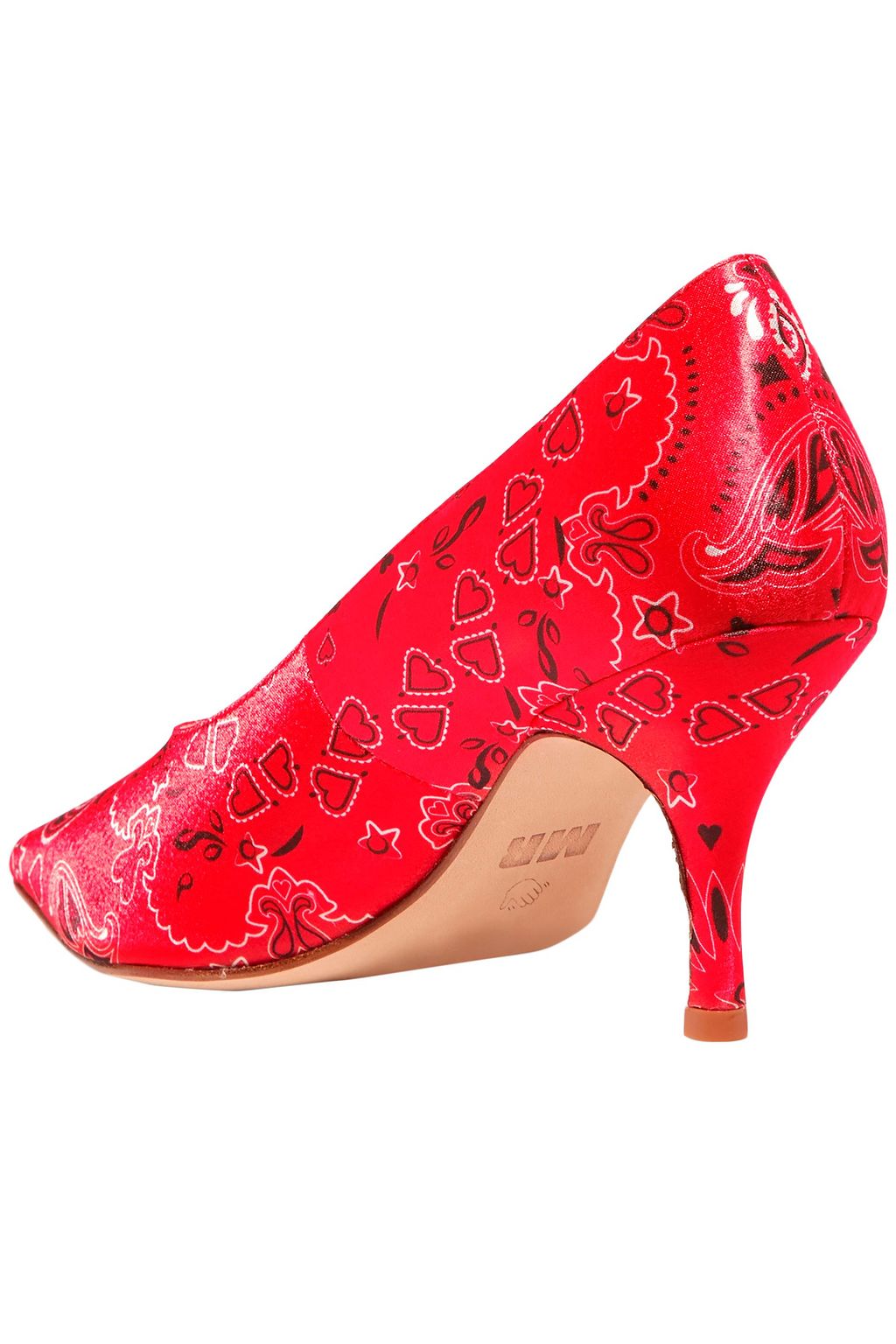 MR by MAN REPELLER Printed satin pumps and Darner velvet socks set