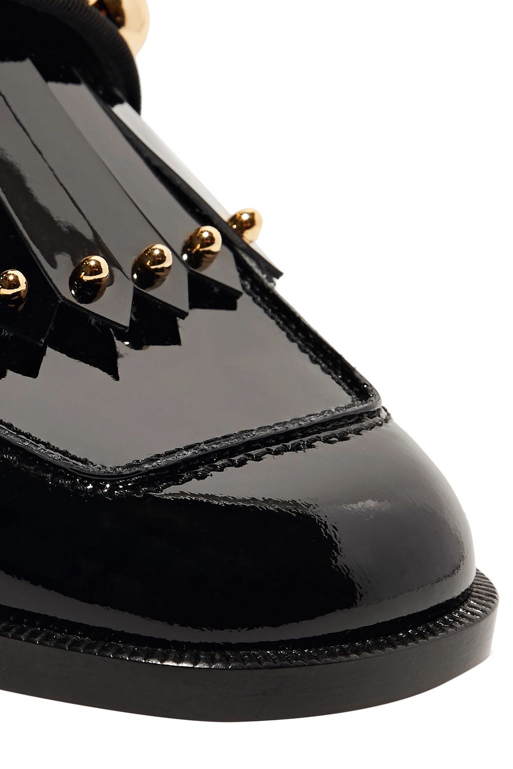 CHRISTIAN LOUBOUTIN Octavian 35 スタッズ&フリンジ付き パテントレザー ミュール