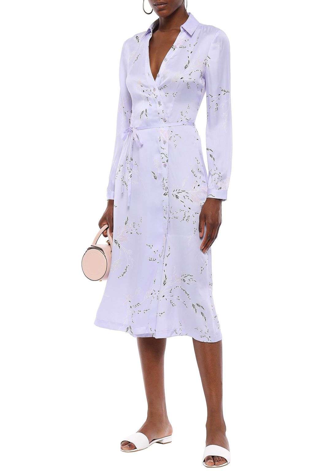 EQUIPMENT Fabienne floral-print silk-blend satin shirt dress