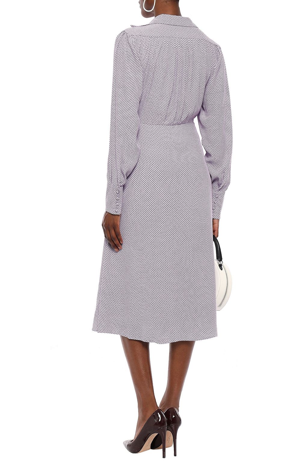 EQUIPMENT Gilliane pleated checked crepe wrap dress