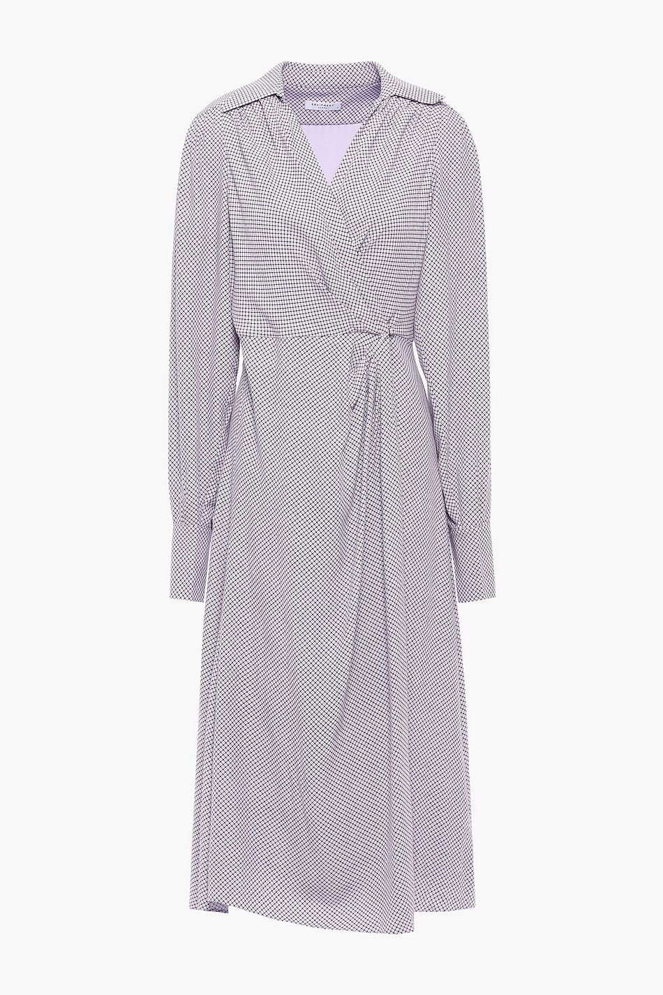 checked wrap dress