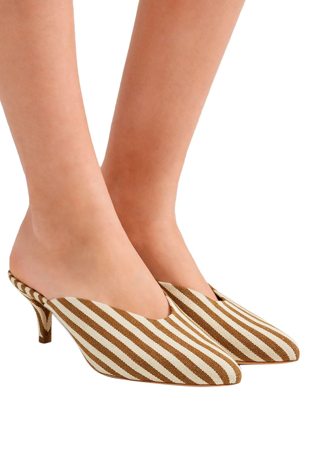 LOEFFLER RANDALL Juno striped canvas mules