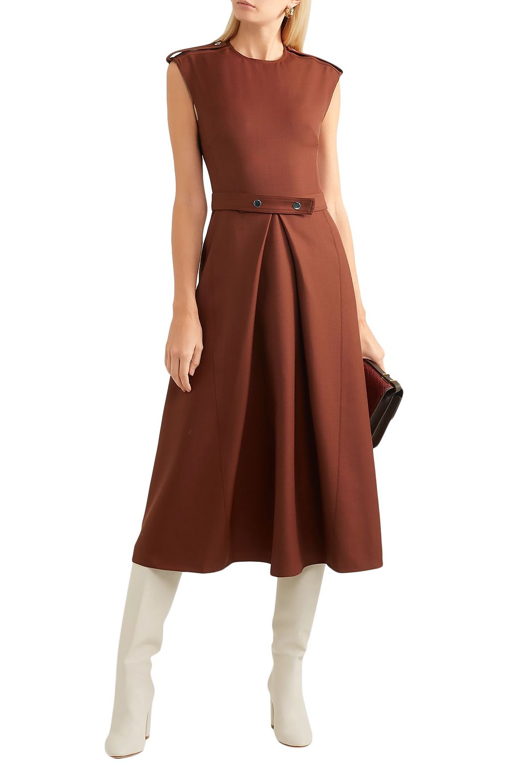 VICTORIA BECKHAM Wool-canvas midi dress