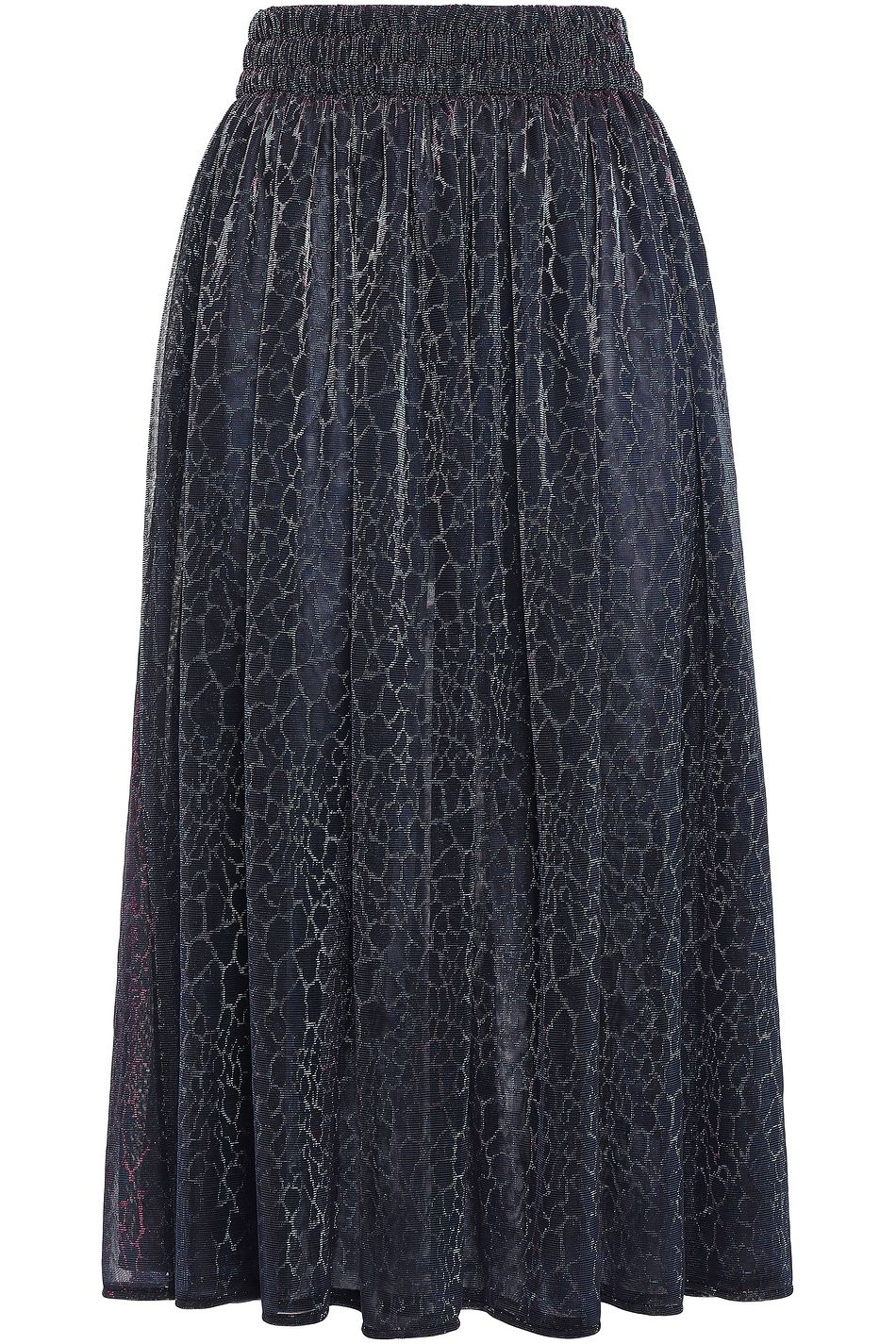 mid length leopard skirts navy