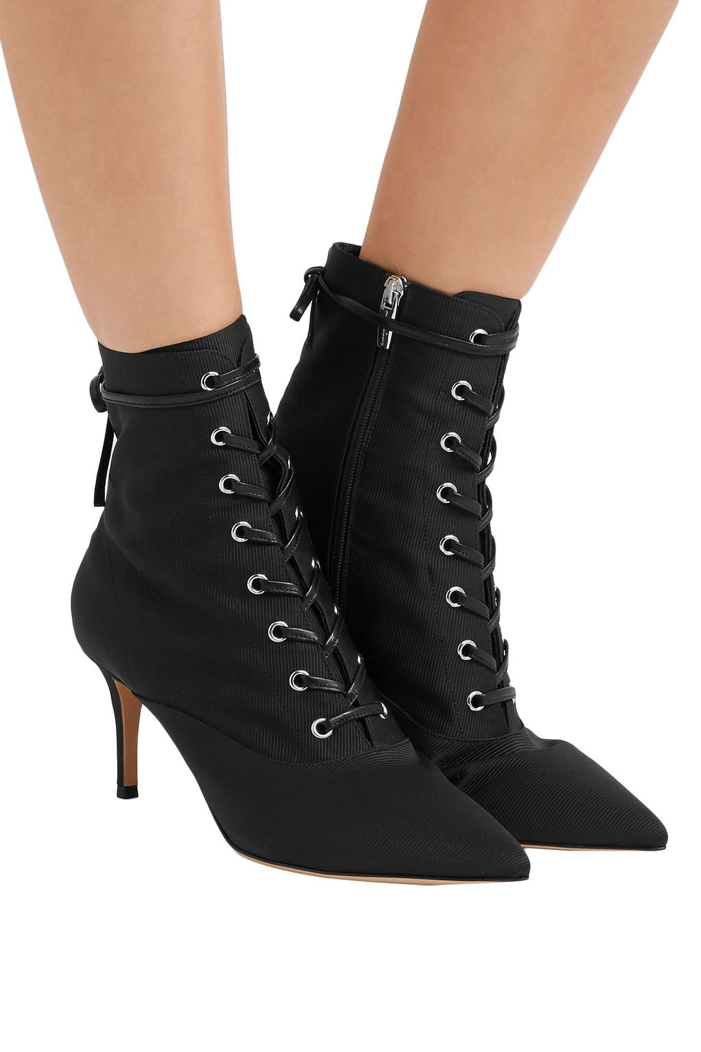 GIANVITO ROSSI Lace-up grosgrain ankle boots
