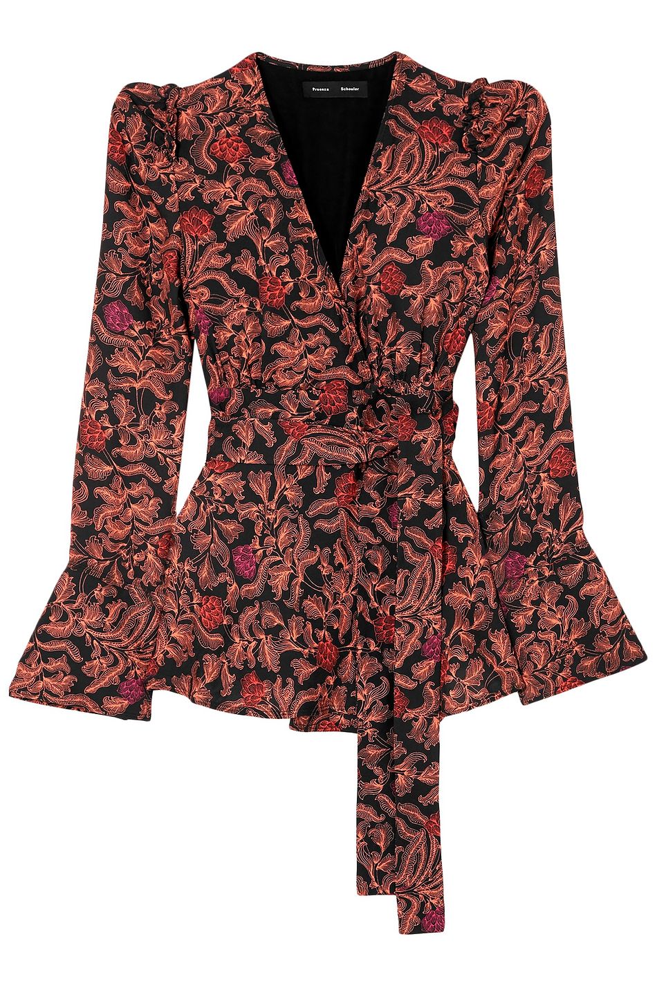 belted wrap blouse